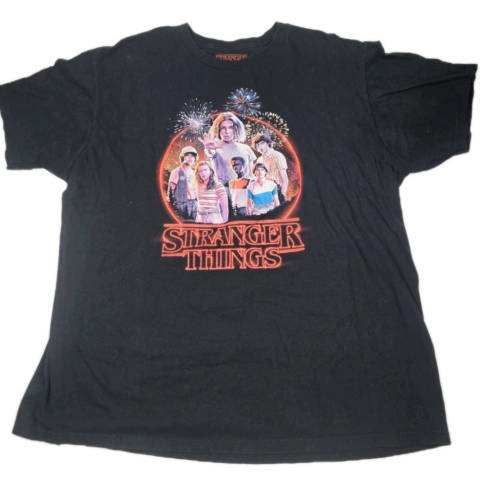 Stranger Things  Show‎ Netflix Promo T-Shirt Size 2XL Black Short Sleeve Graphic
